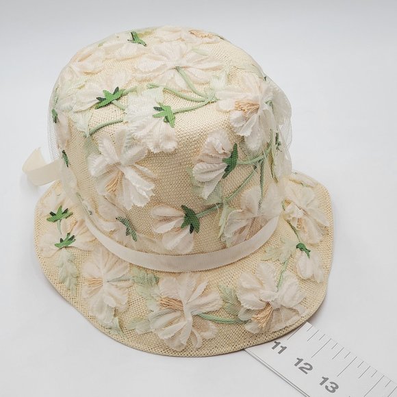 Christine Original Silk Flowers & Netting Vintage Hat - Picture 10 of 16